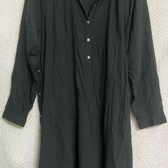 J. Jill Womens Dress Gray Linen Blend Side Buttons with Slits Sz Large Tall NWT - Picture 2 of 13